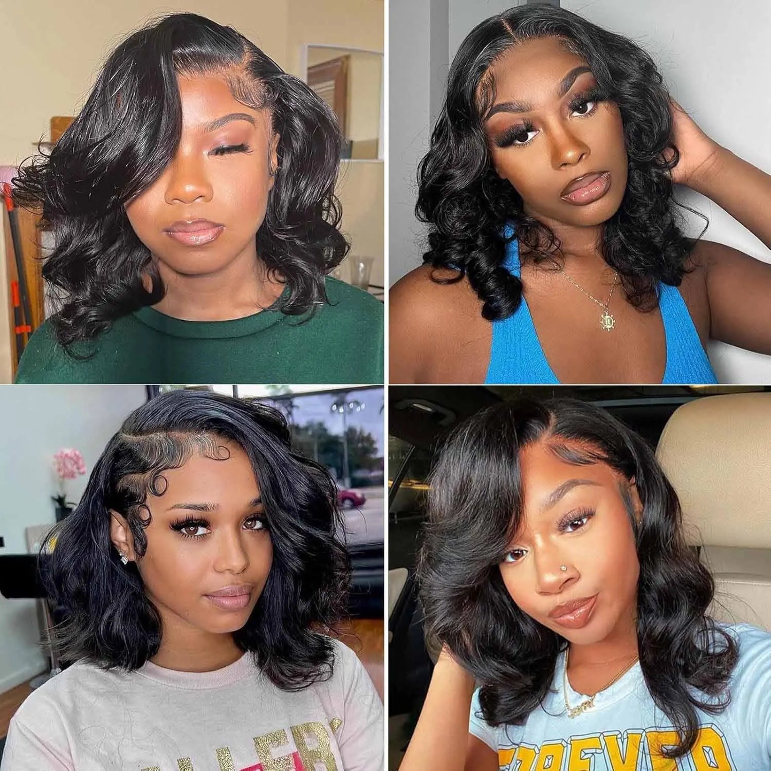 250% Brazilian Human Hair Wig Loose Wave Short Bob Wig Body Wave 13X4 HD Lace Frontal Wig Human Hair Wigs For Black Women - The Jump Off