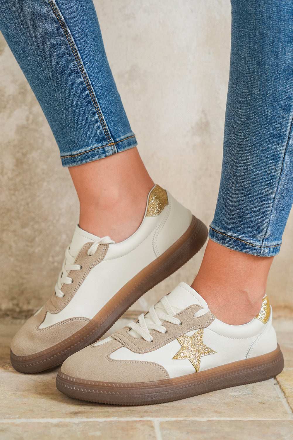 Avani Shimmer Star Patch Lace up Retro Flattie - Vivalux