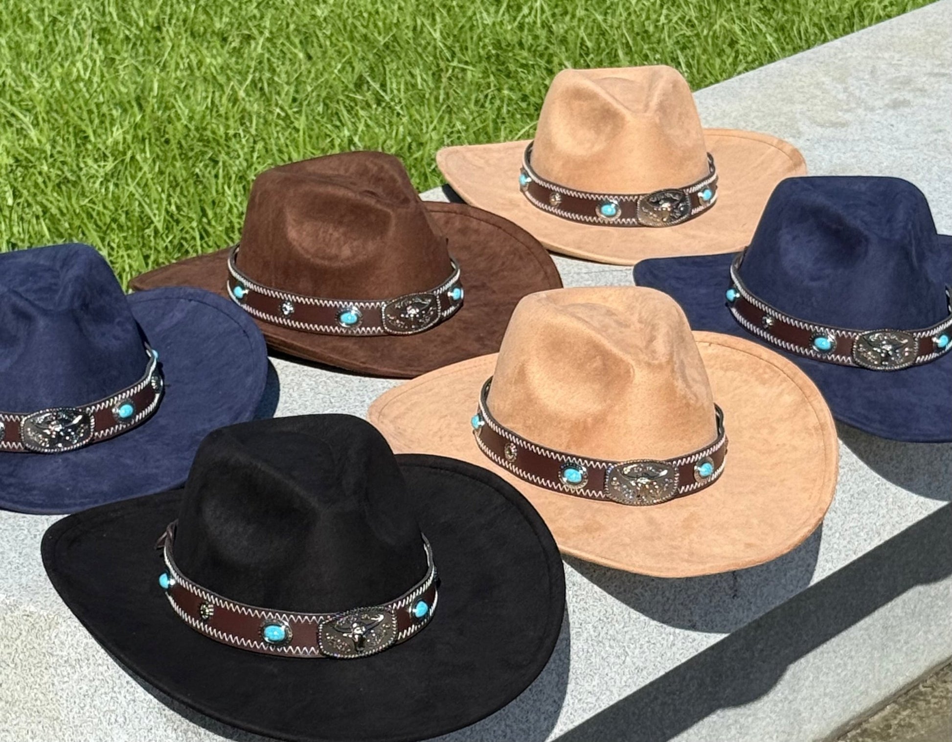 Turquo Suede Cowboy Hat - Vivalux
