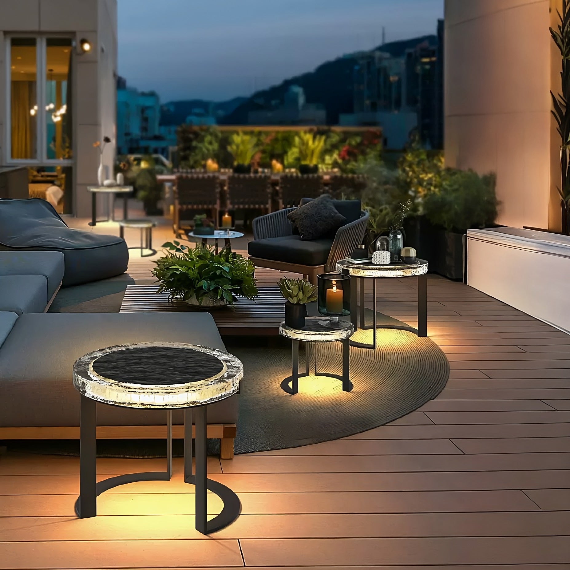 OUTDOOR SOLAR POWER LED GARDEN TABLE - Vivalux