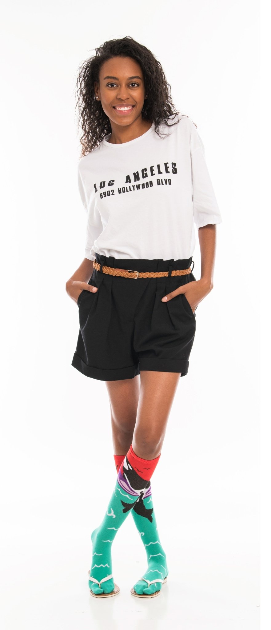 3 Pairs V - Toe Split - Toe Tabi Flip Flop Socks Pineapple, Llama Green, Turtle - Vivalux