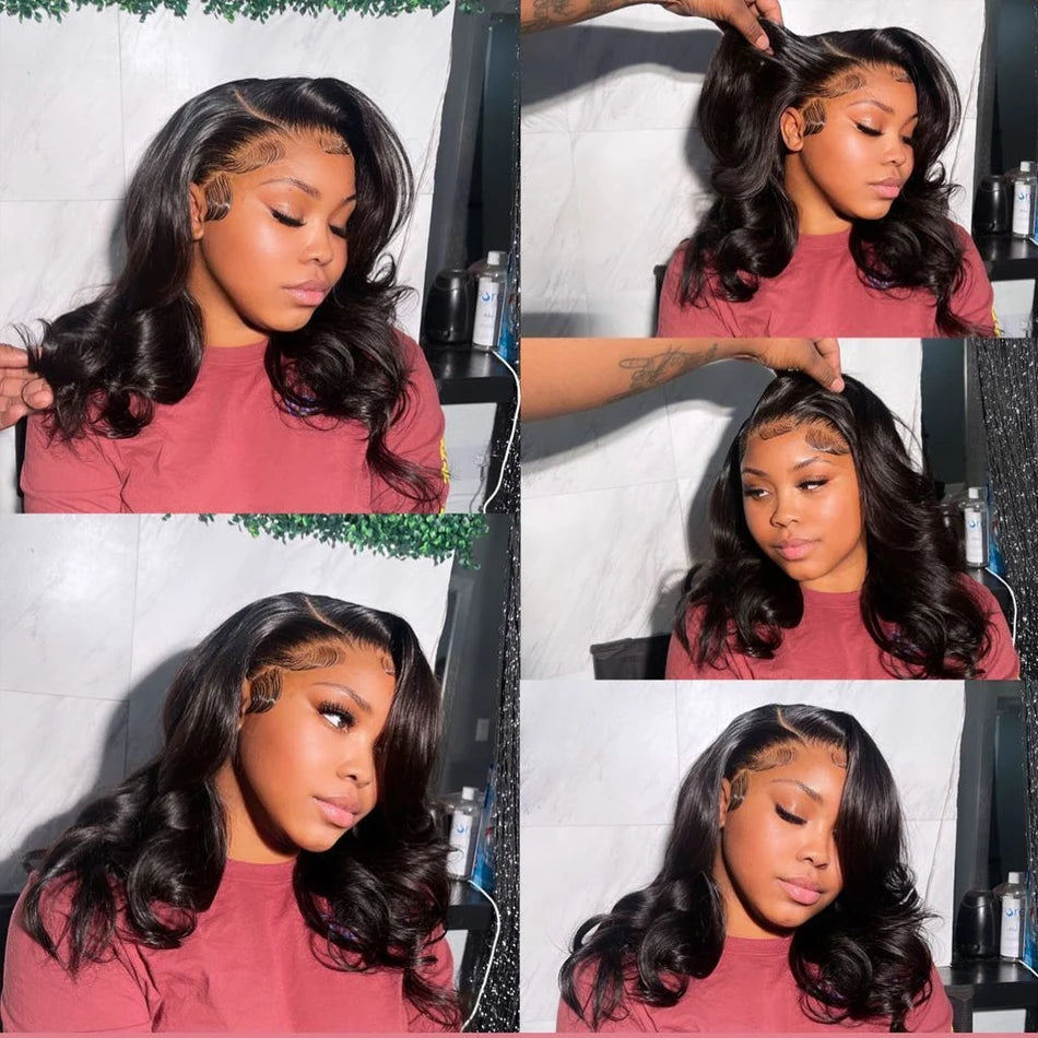 250% Brazilian Human Hair Wig Loose Wave Short Bob Wig Body Wave 13X4 HD Lace Frontal Wig Human Hair Wigs For Black Women - The Jump Off