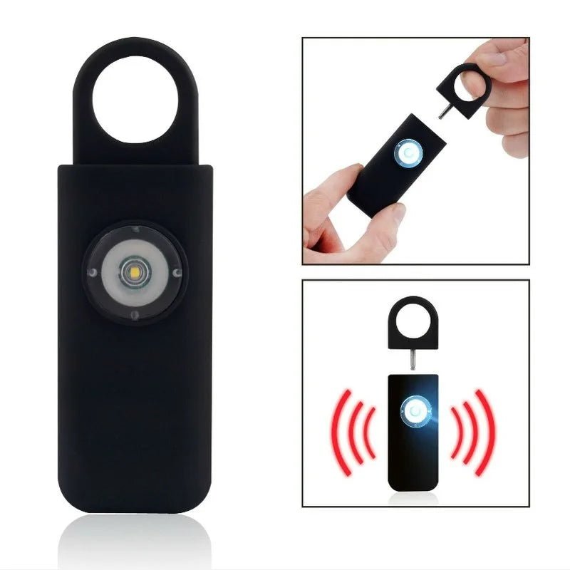 Self Defense LED Flashlight USB Rechargeable Keychain Light with Safety Alarm Protective Supplies Women Outdoor Emergency Tool - Vivalux