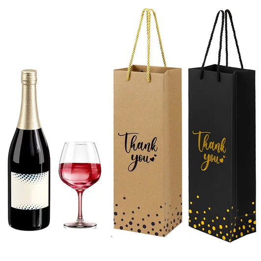 2/4/8 Pack Wine Gift Bag Champagne Thank You, Wedding, Birthday, Christmas and New Year Gift Party Supplies - The Jump Off