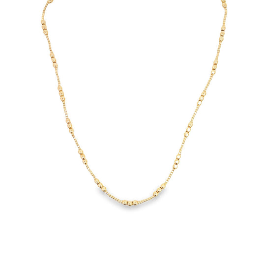 18K Gold Filled 4mm Beaded Chain Necklace (H184)-0
