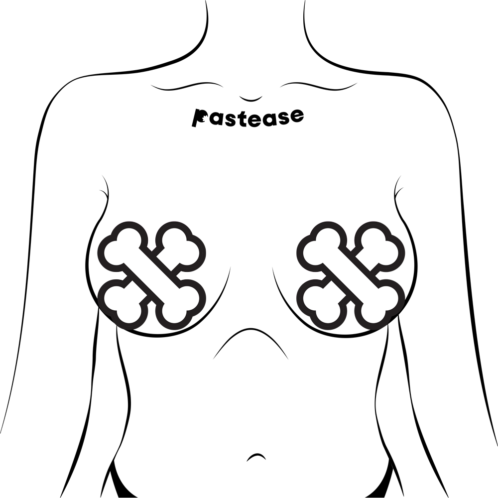 5-Pack: White Crossbone Breast Pasties by Pastease®-1