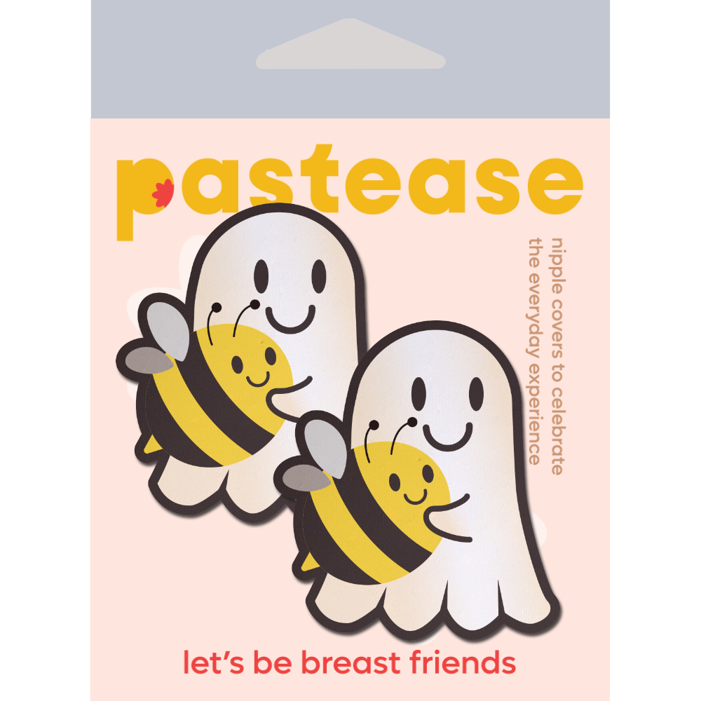 5 Pack: Boo-Bee Pasties: Kawaii Ghost with Bee Friend Nipple Covers by Pastease®-3