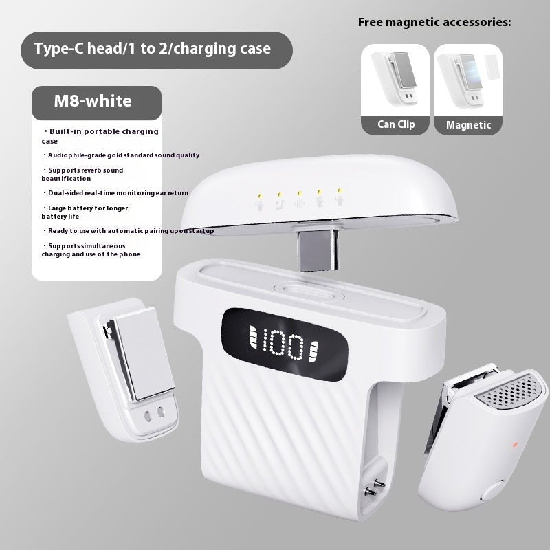 M8 Mini Wireless Collar Clip Microphone One For Two - Vivalux