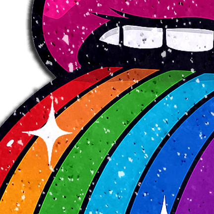 5 - Pack: Taste the Rainbow Sparkling Tongue Out Breast Covers by Pastease® - Vivalux